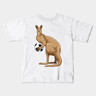 Kangaroo at Soccer Sports Kids T-Shirt